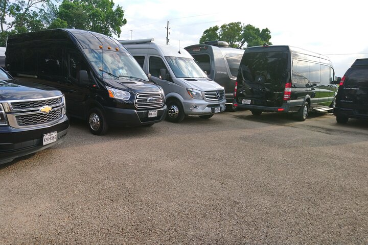 AAdmirals Fleet VANs performing Galveston Cruise Shuttle.